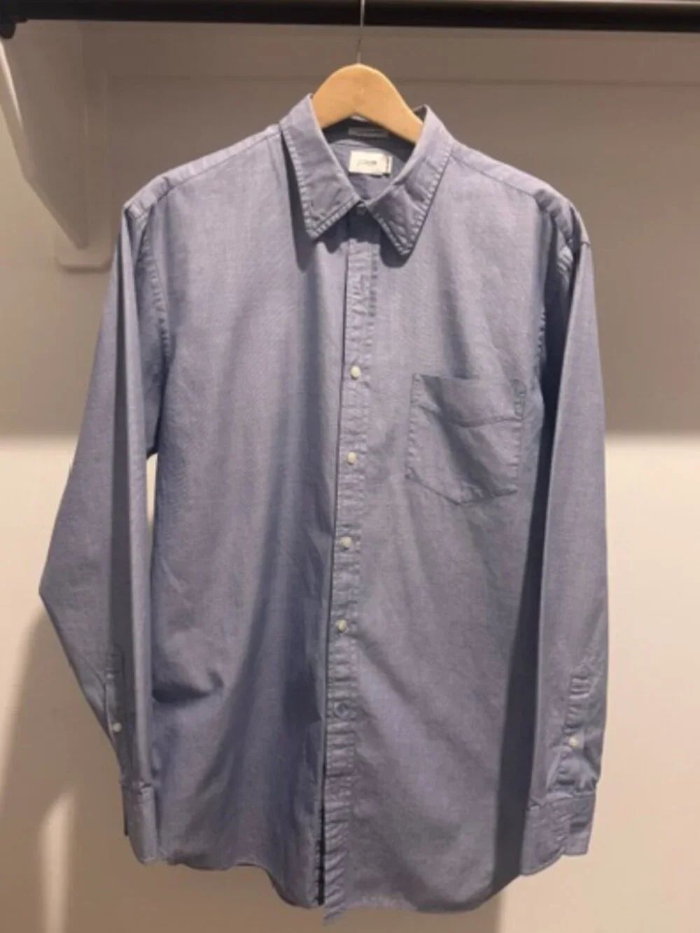J.Crew Men's Large Tall Dress Shirt | Blue | 100% Cotton | 2-Ply